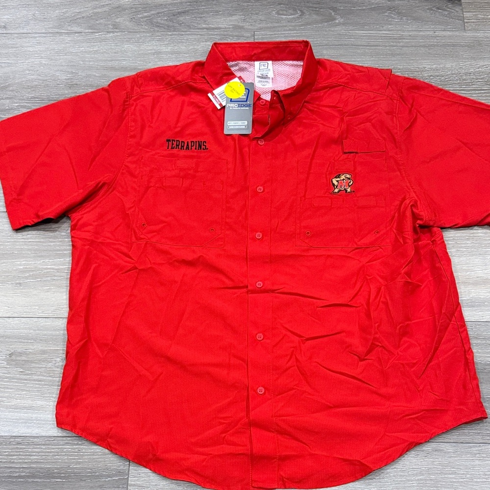 Pro-Edge Red Men's U of MD UPF 50+ Shirt Mens XL